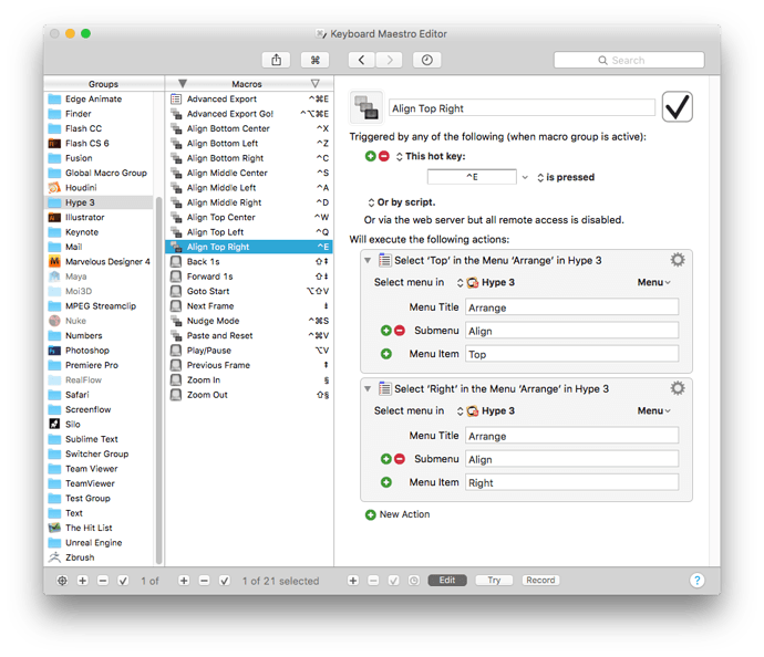 Keyboard Shortcuts With Hype Keyboard Maestro Tips Tricks Tumult Forums