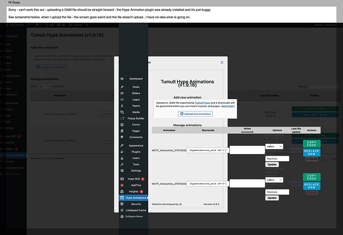 Wordpress plugin message
