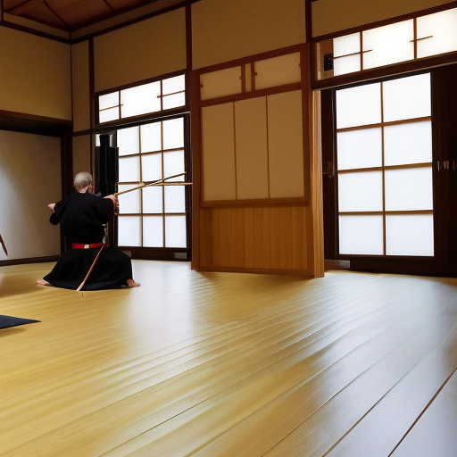 3788307015_Traditional_Japanese_dojo__with_wooden_floors_and_walls_adorned_with_swords_and_other_weapons__The_d